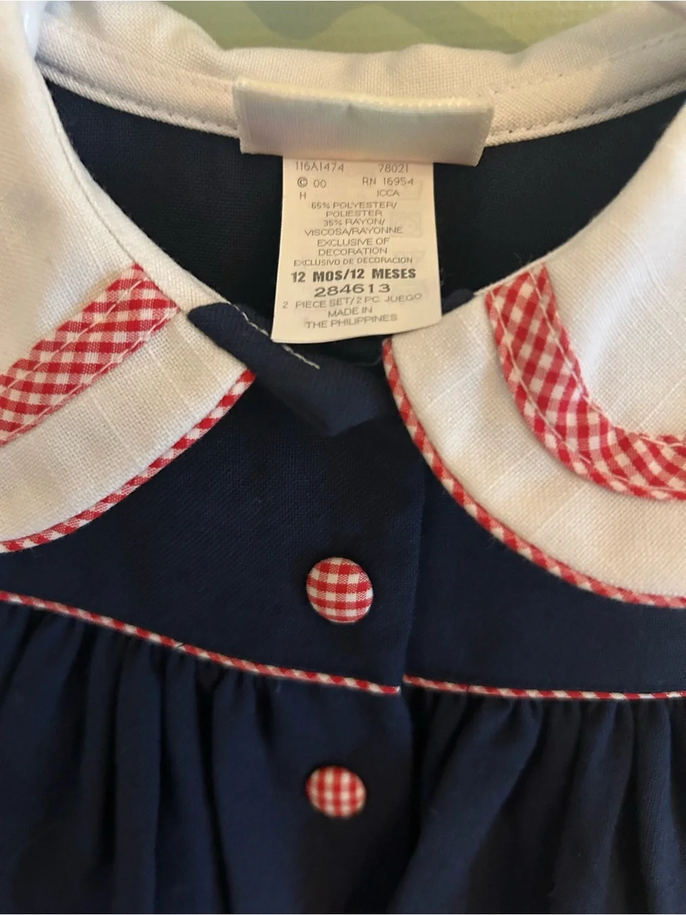 Vintage Navy Butterfly Appliqué Girls' Formal Dress with White Bloomers